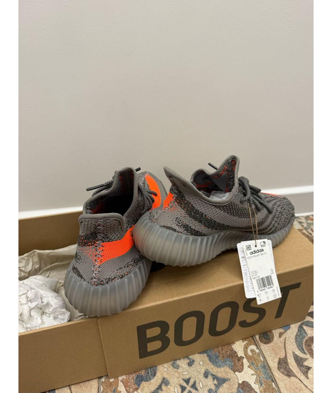 ADIDAS YEEZY Серые низкие кроссовки / кеды, фото 4