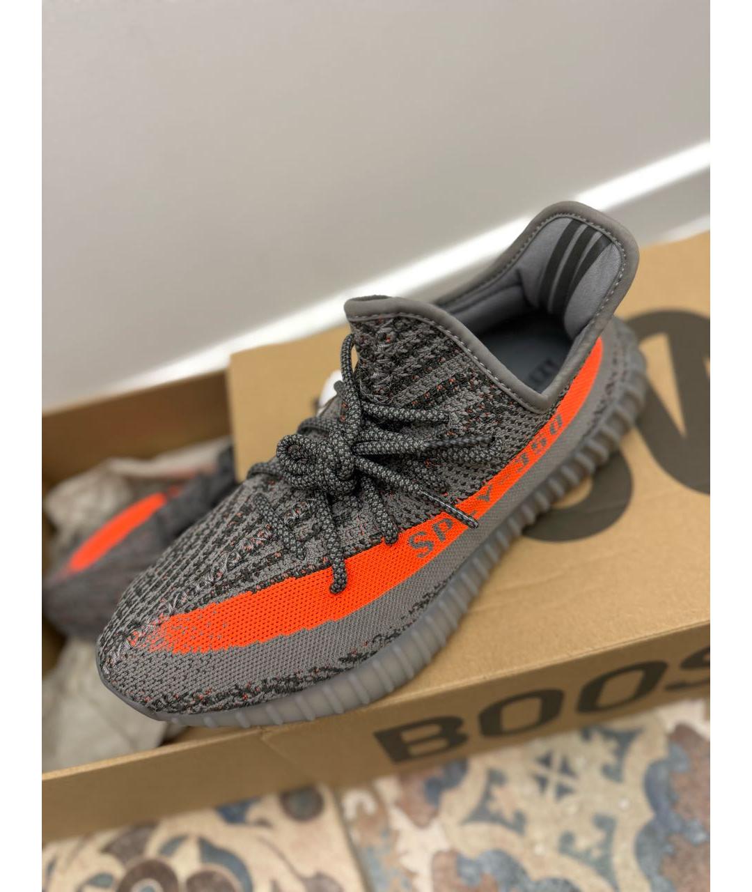 ADIDAS YEEZY Серые низкие кроссовки / кеды, фото 3
