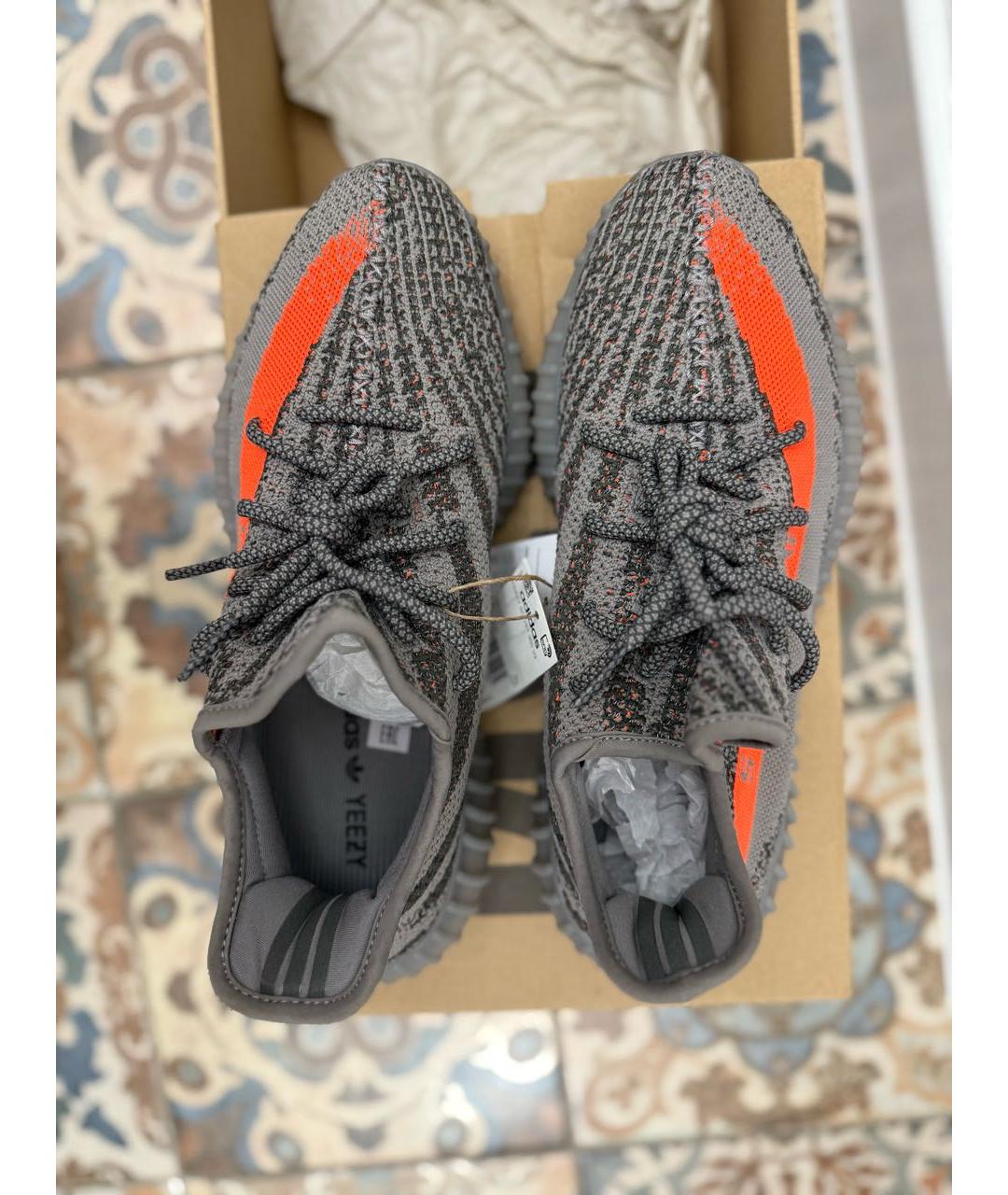 ADIDAS YEEZY Серые низкие кроссовки / кеды, фото 2