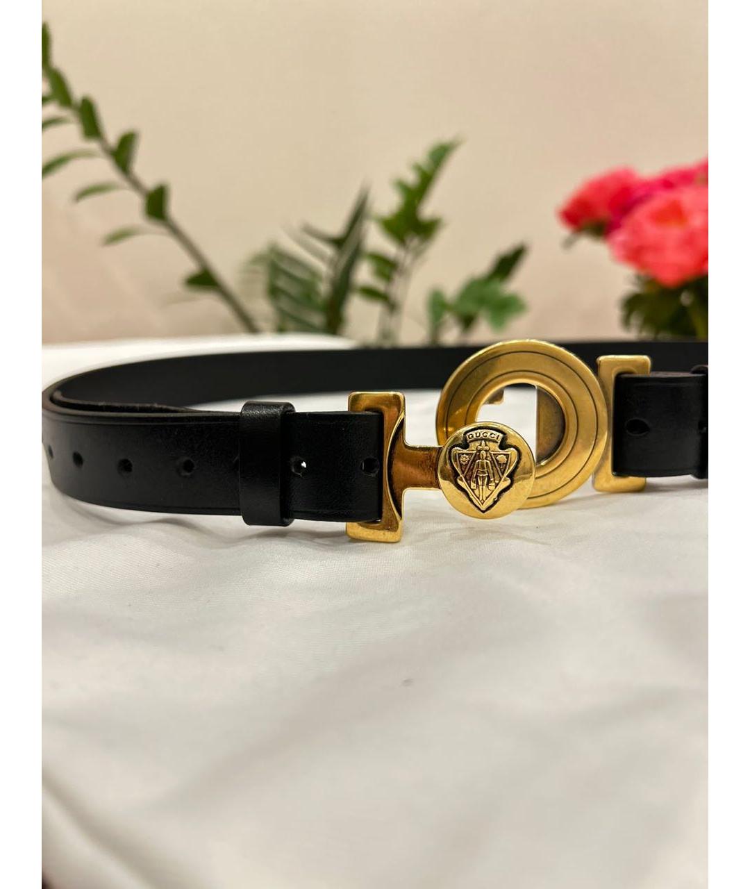 GUCCI Черный кожаный ремень, фото 2