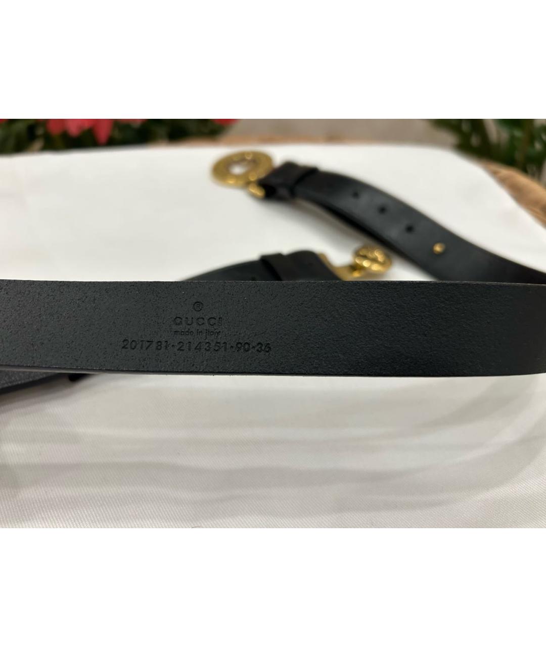 GUCCI Черный кожаный ремень, фото 3