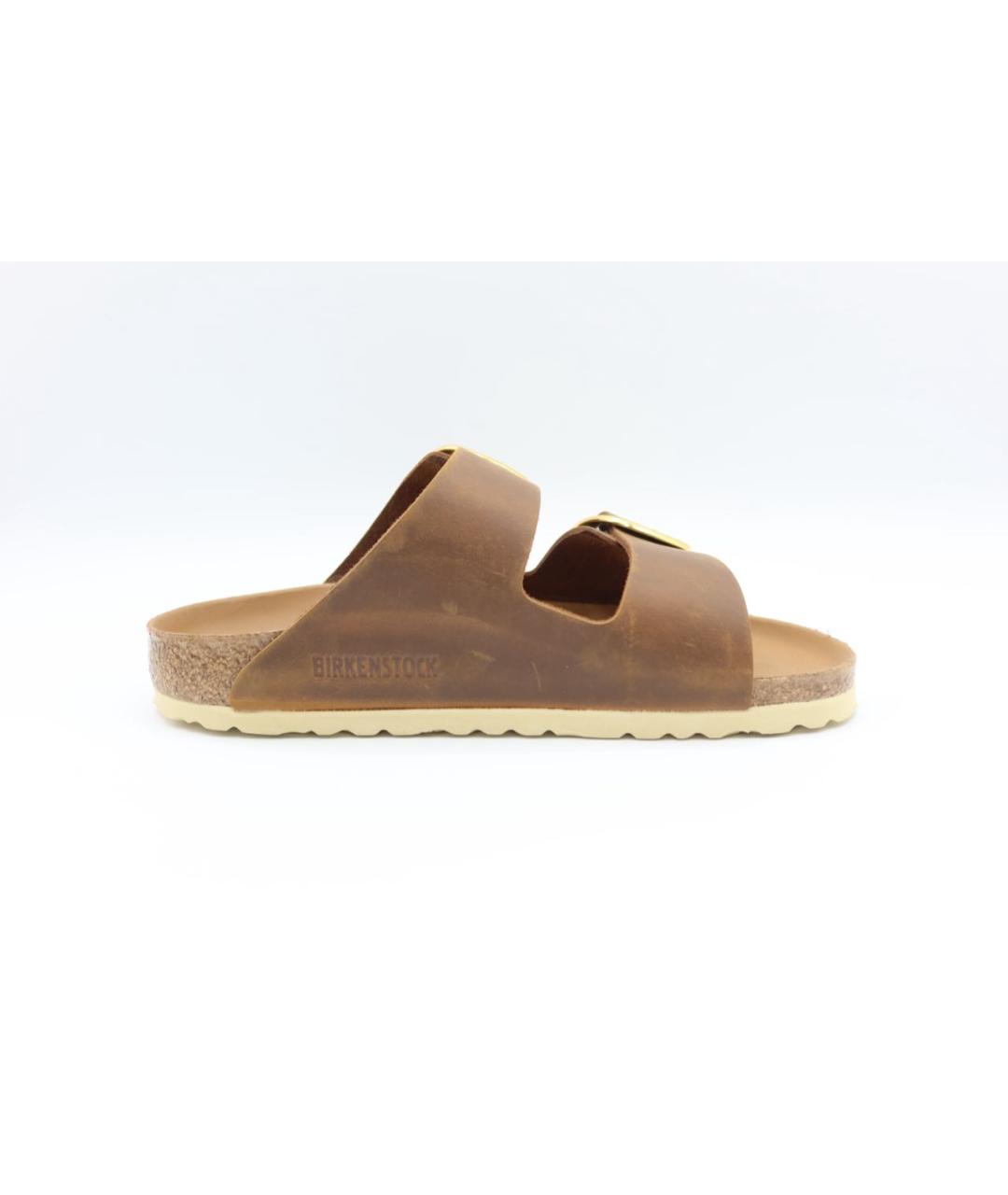 BIRKENSTOCK Коричневые кожаные сандалии, фото 5