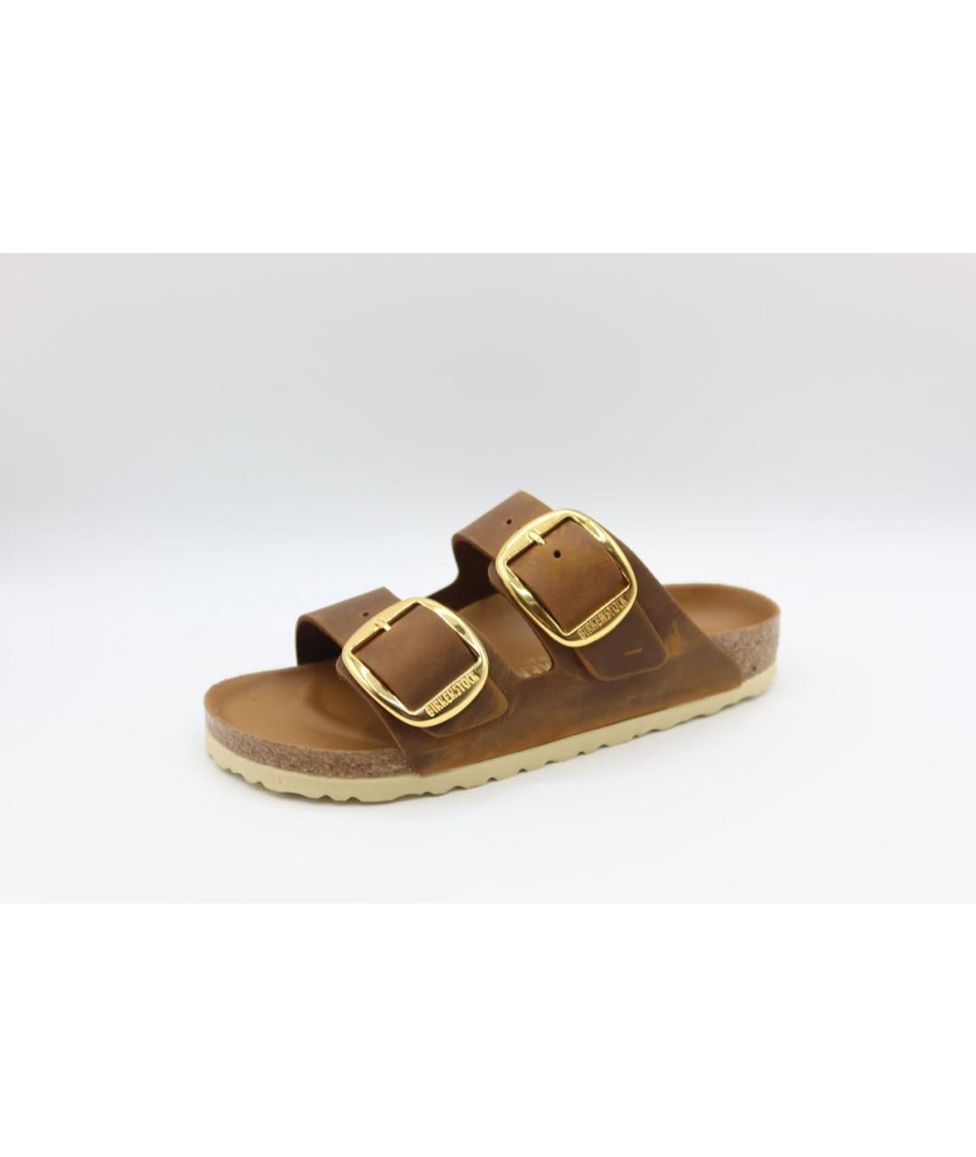 BIRKENSTOCK Коричневые кожаные сандалии, фото 4