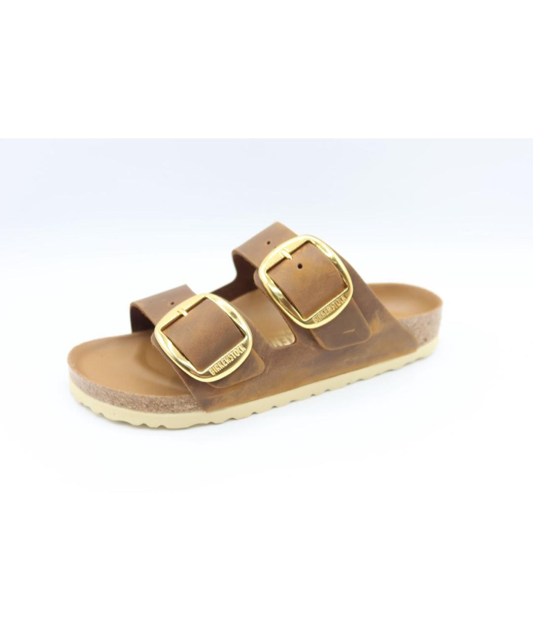 BIRKENSTOCK Коричневые кожаные сандалии, фото 3