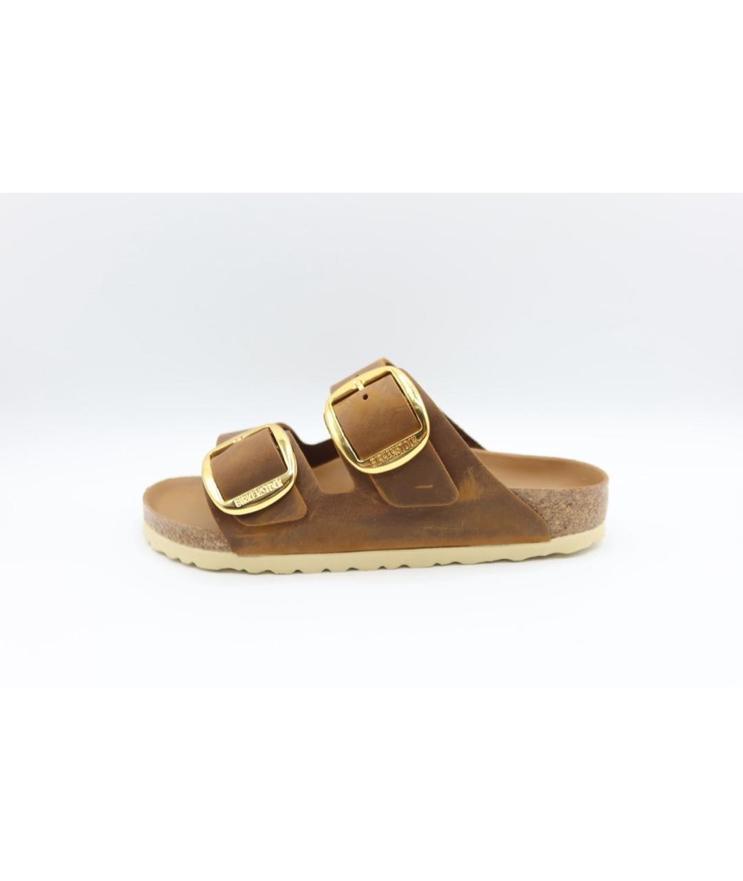 BIRKENSTOCK Коричневые кожаные сандалии, фото 2