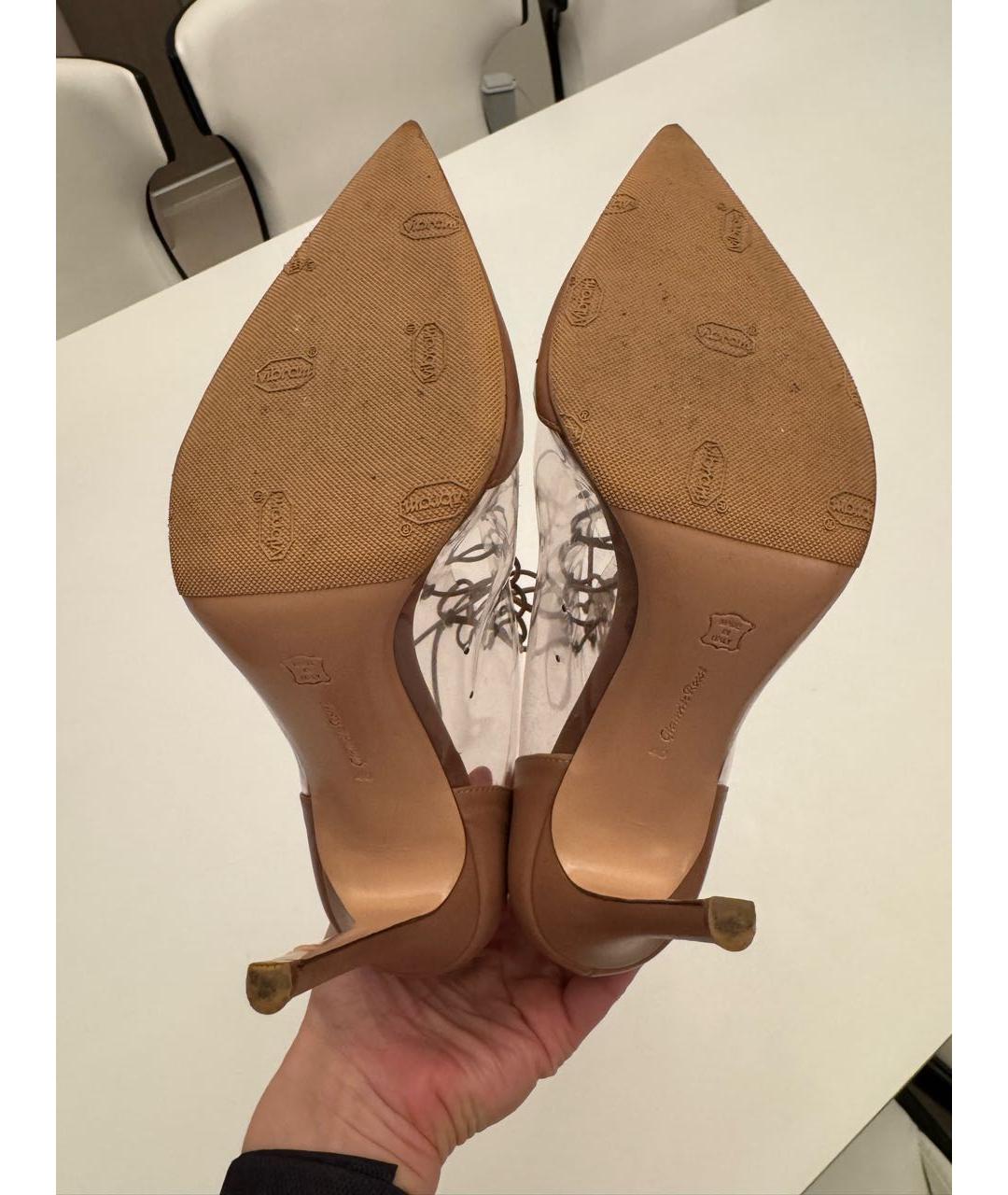 GIANVITO ROSSI Бежевые кожаные ботильоны, фото 6