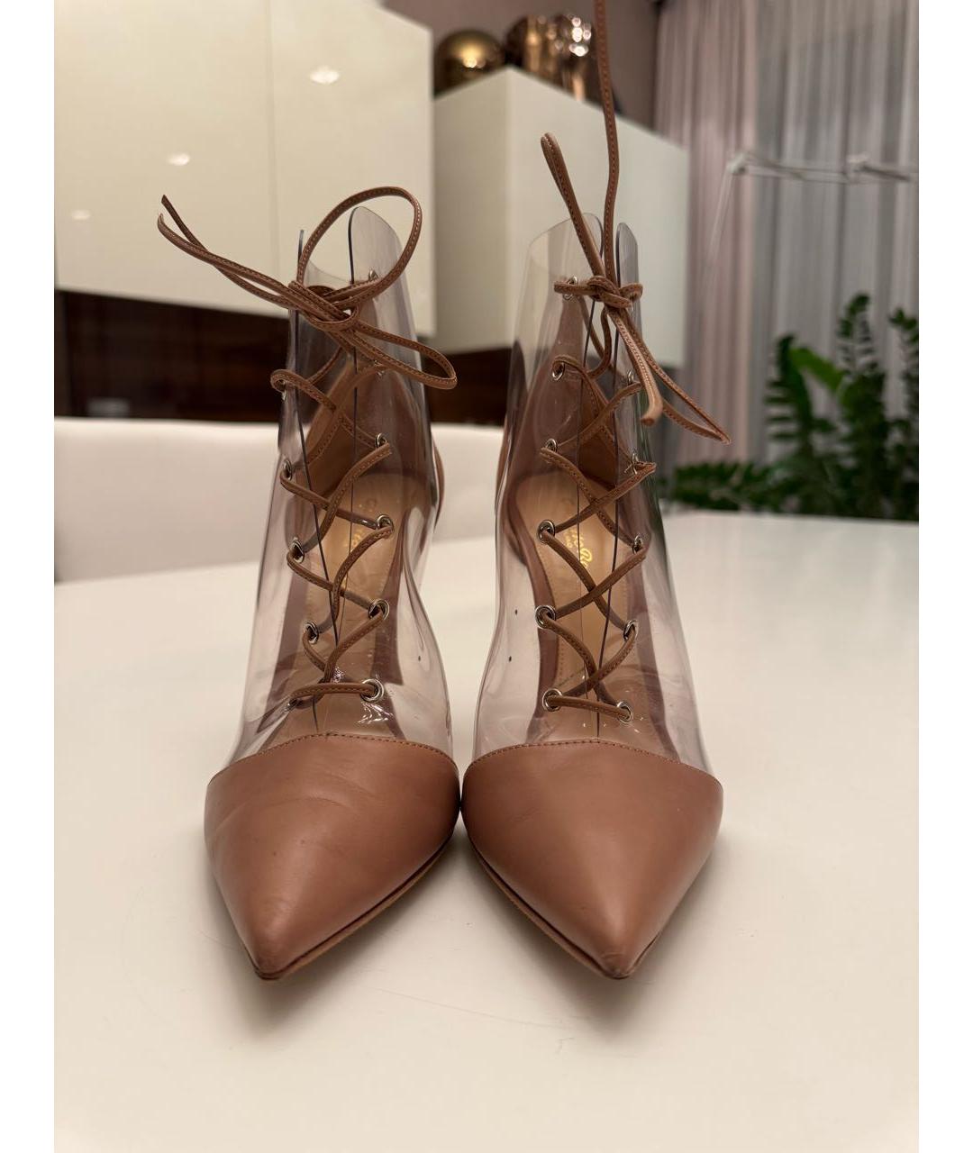 GIANVITO ROSSI Бежевые кожаные ботильоны, фото 2