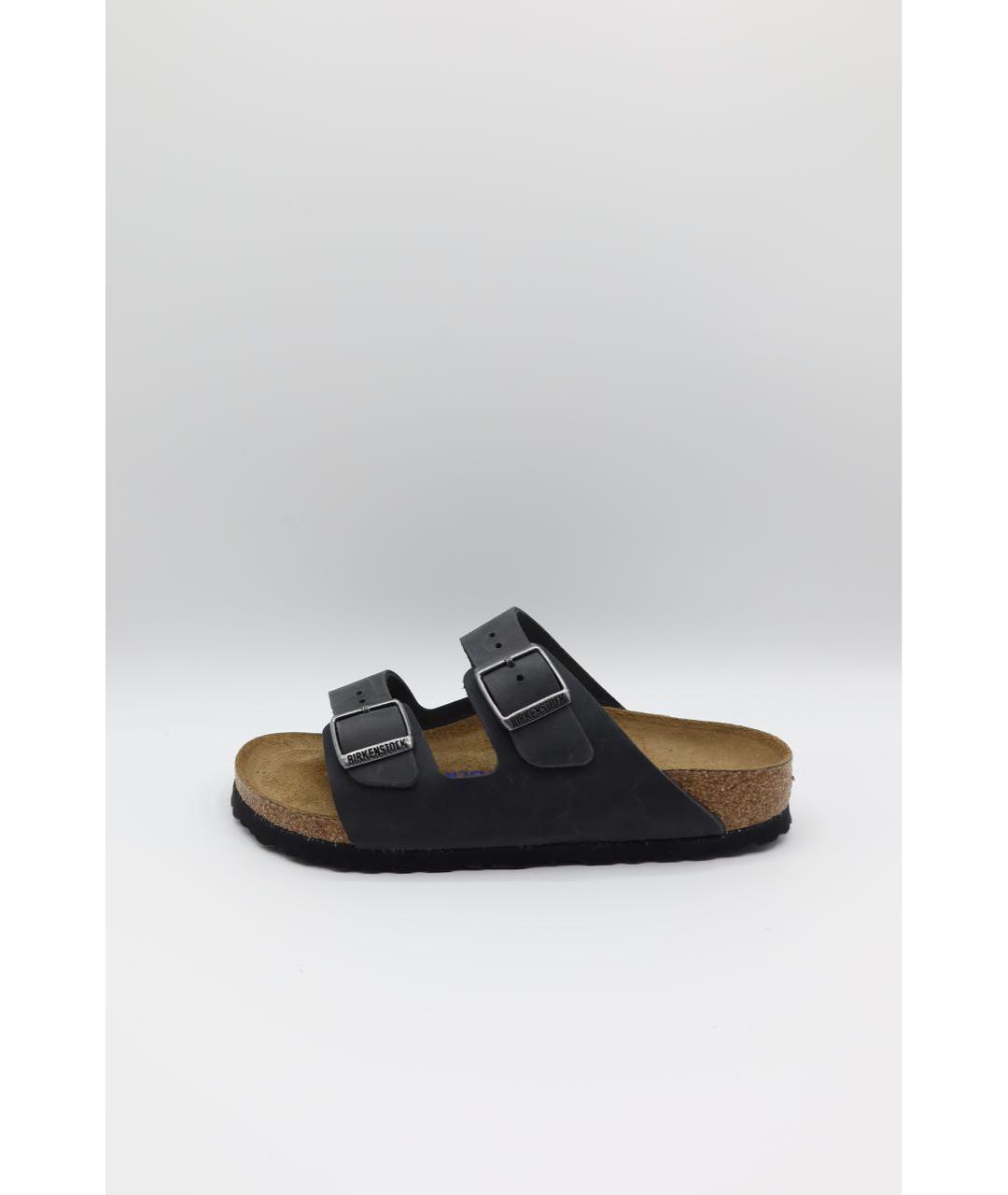 BIRKENSTOCK Черные кожаные сандалии, фото 5