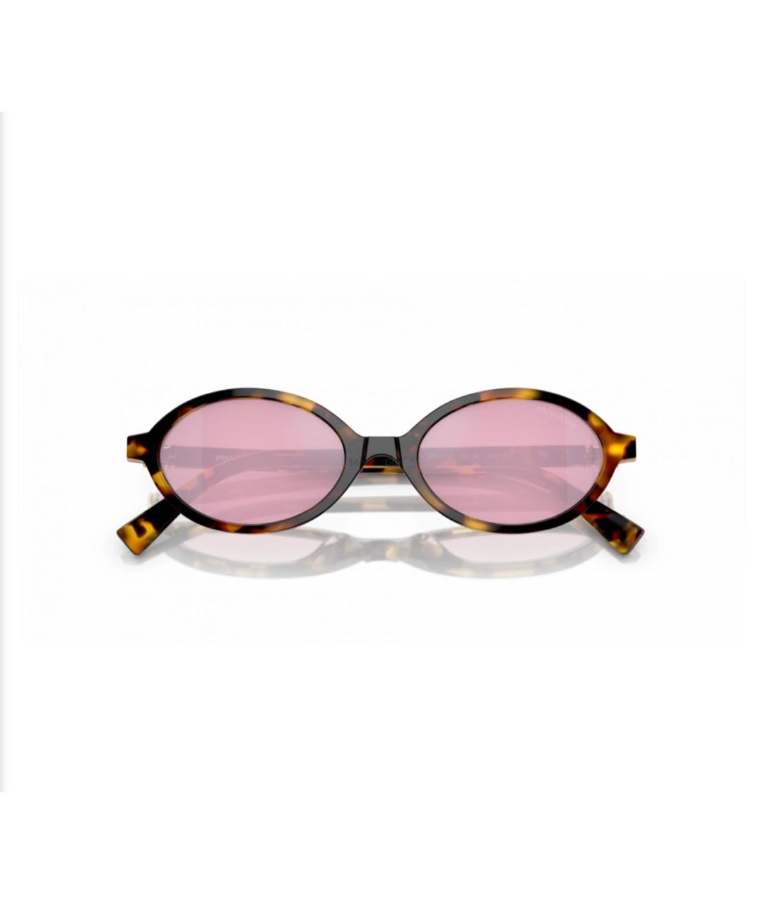 MIU MIU Коричневые пластиковые солнцезащитные очки, фото 3