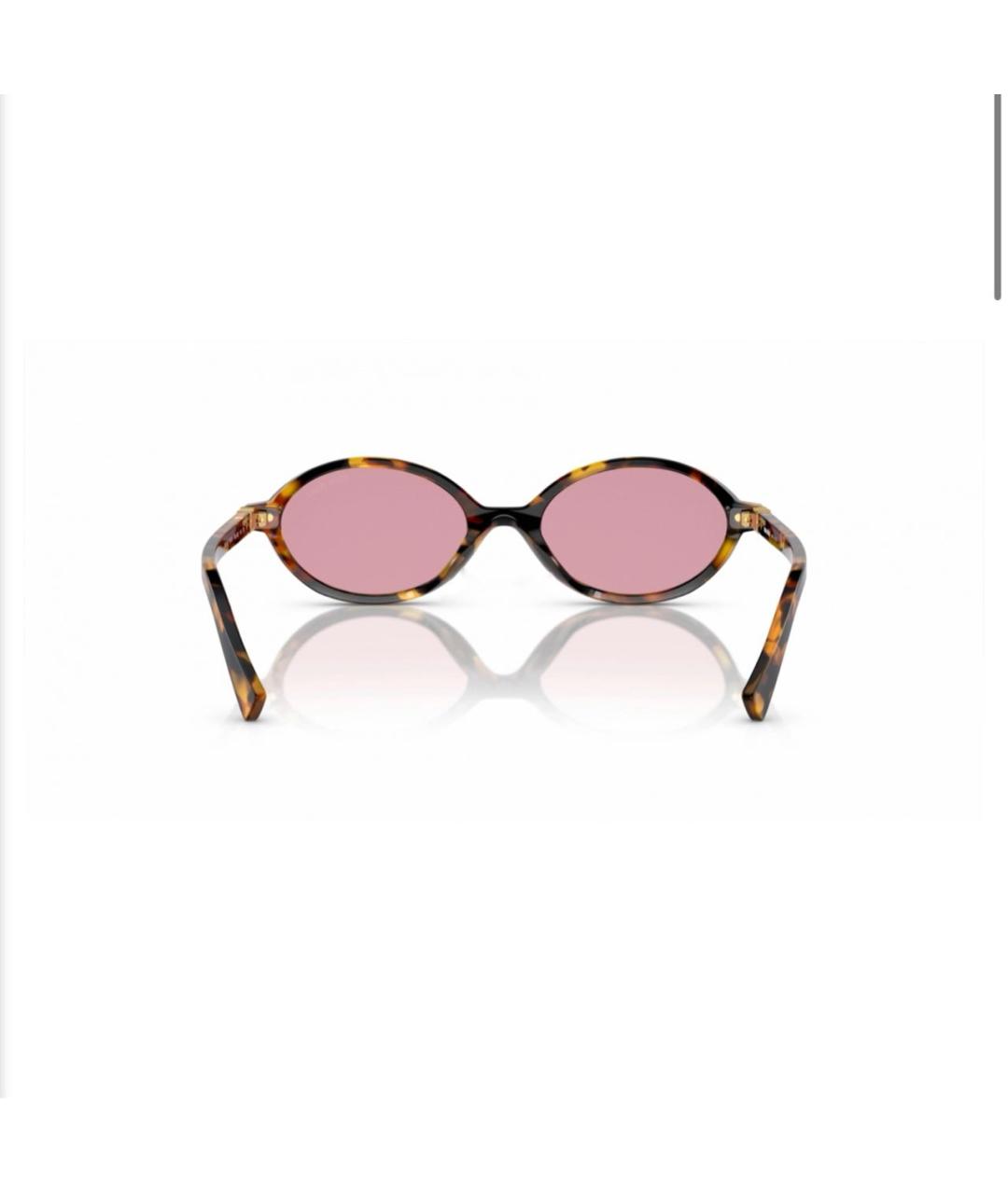 MIU MIU Коричневые пластиковые солнцезащитные очки, фото 4