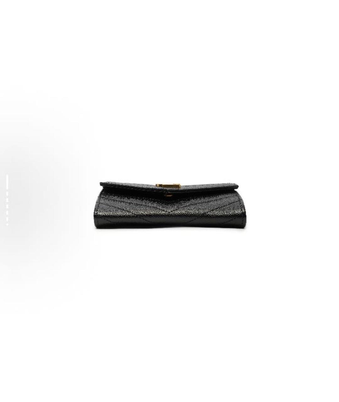 SAINT LAURENT Черный кожаный кошелек, фото 4