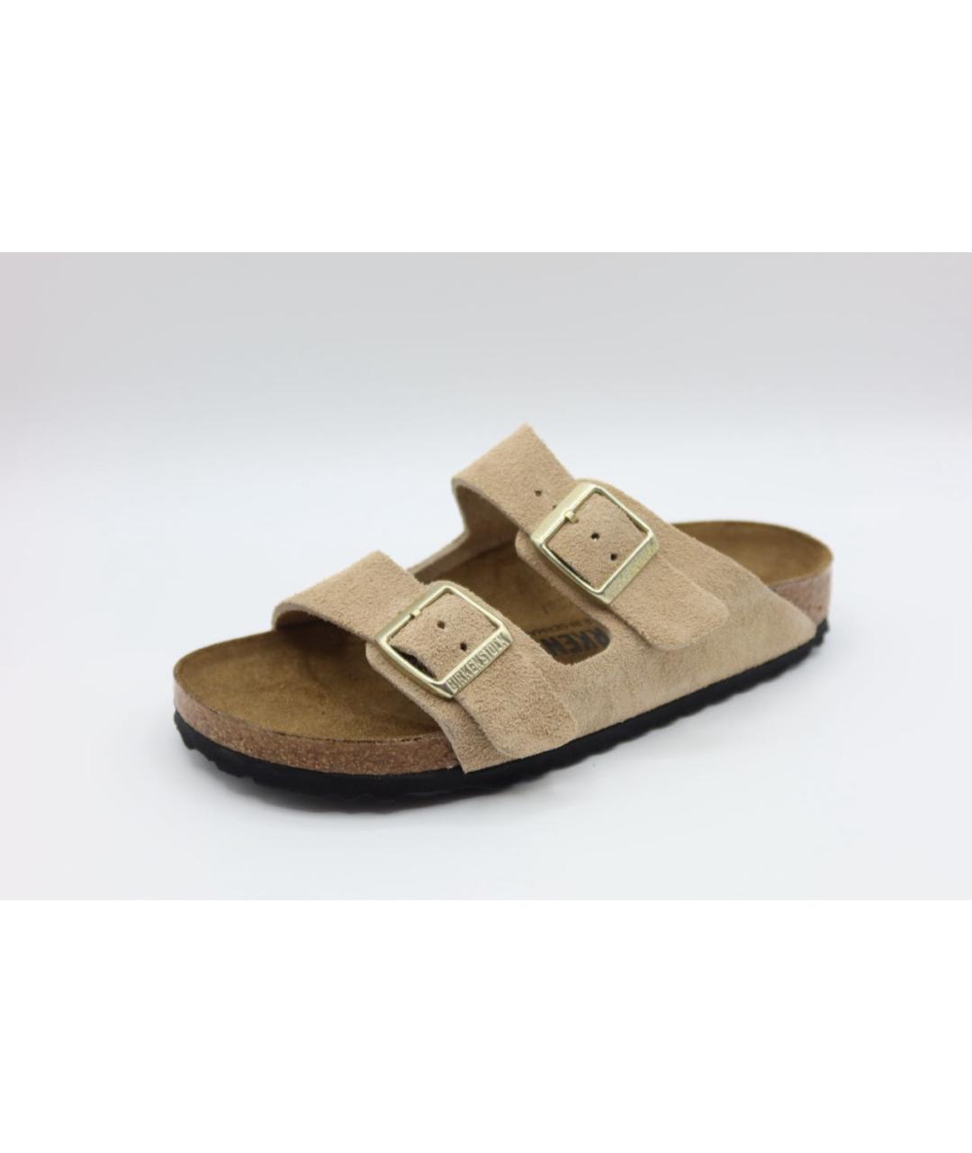 BIRKENSTOCK Бежевые замшевые сандалии, фото 3