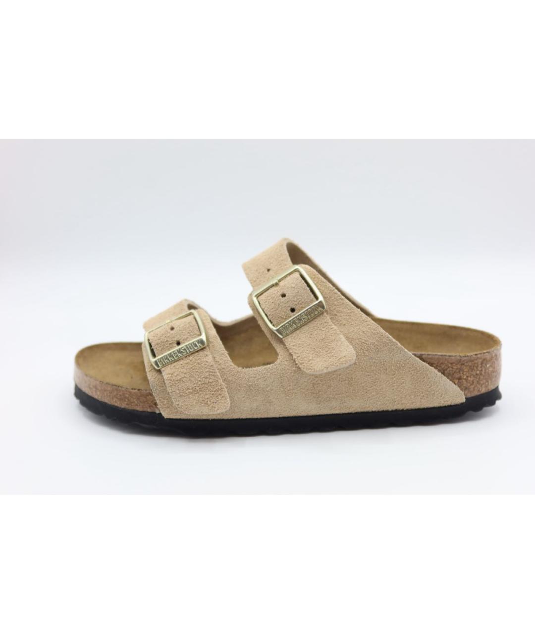 BIRKENSTOCK Бежевые замшевые сандалии, фото 2