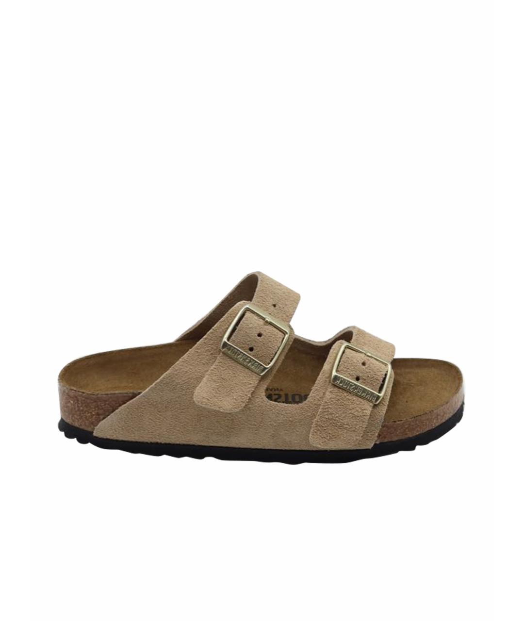 BIRKENSTOCK Бежевые замшевые сандалии, фото 1