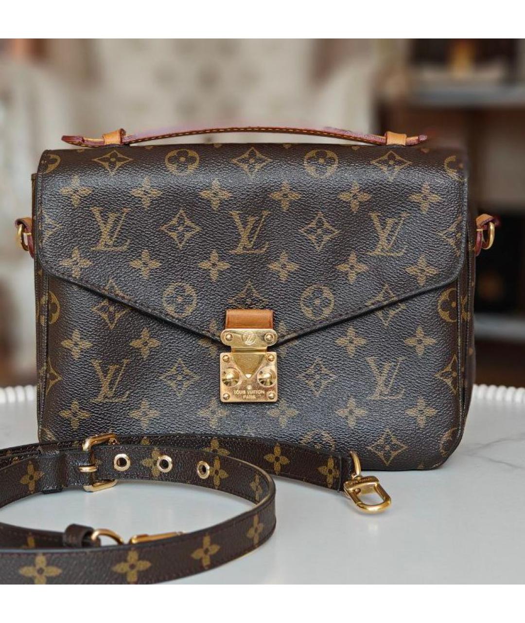 LOUIS VUITTON Коричневая сумка с короткими ручками, фото 9