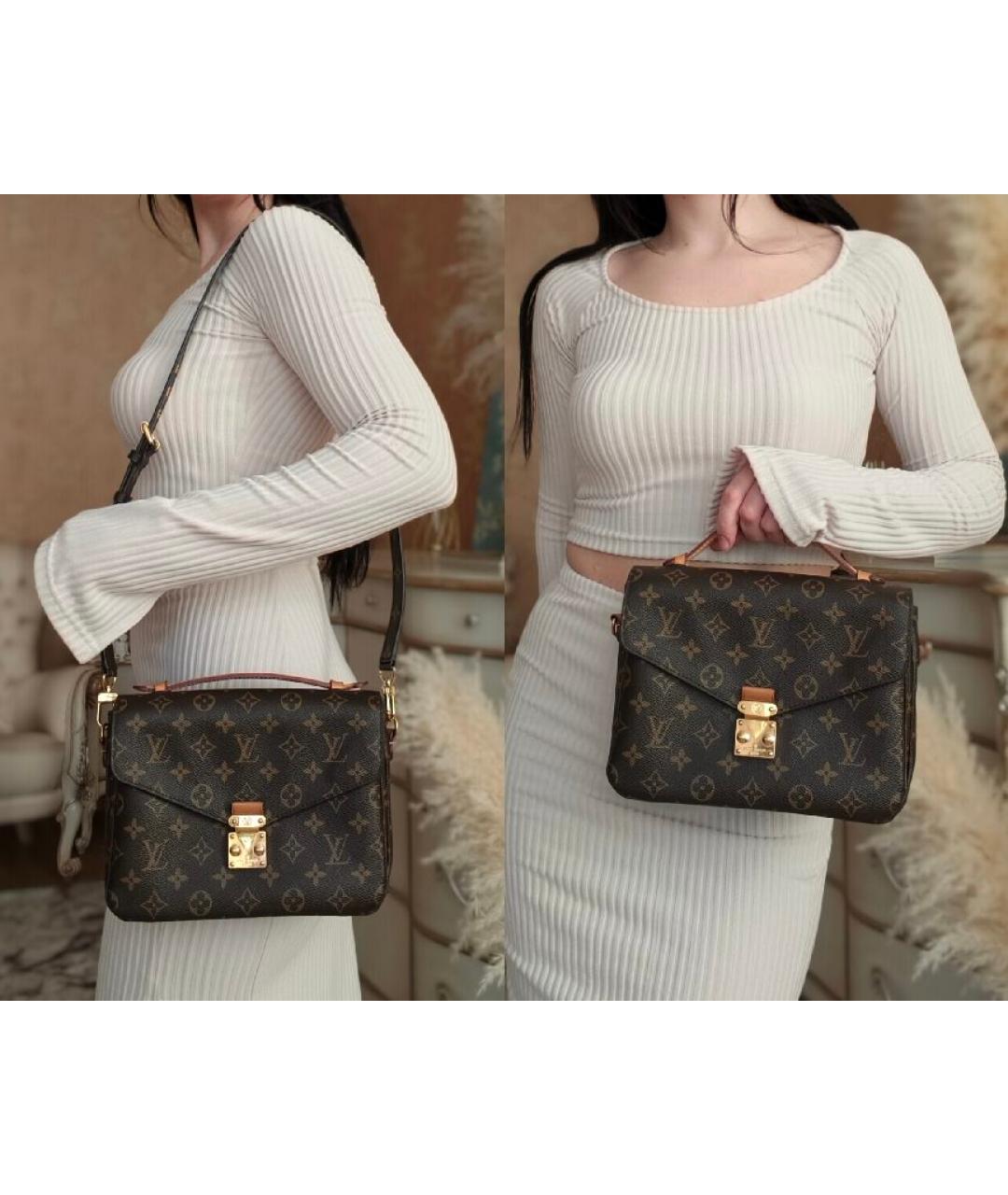 LOUIS VUITTON Коричневая сумка с короткими ручками, фото 4