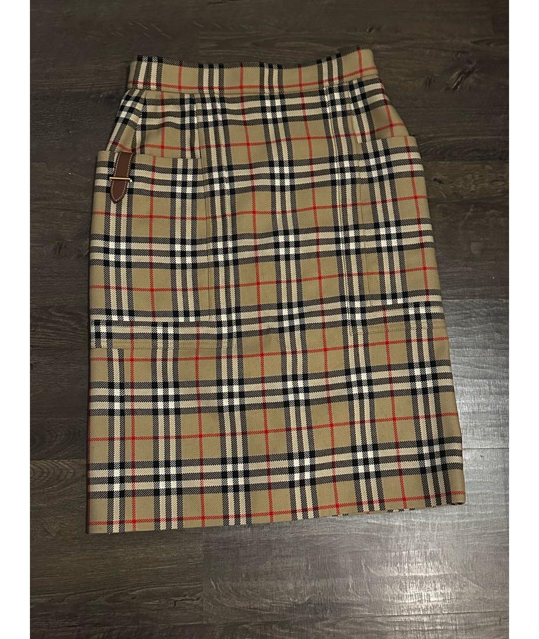 BURBERRY Мульти шерстяная юбка миди, фото 9