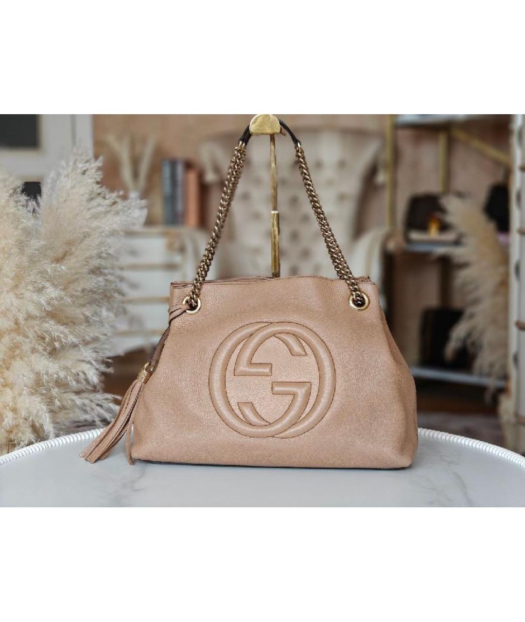 GUCCI Кожаная сумка с короткими ручками, фото 8
