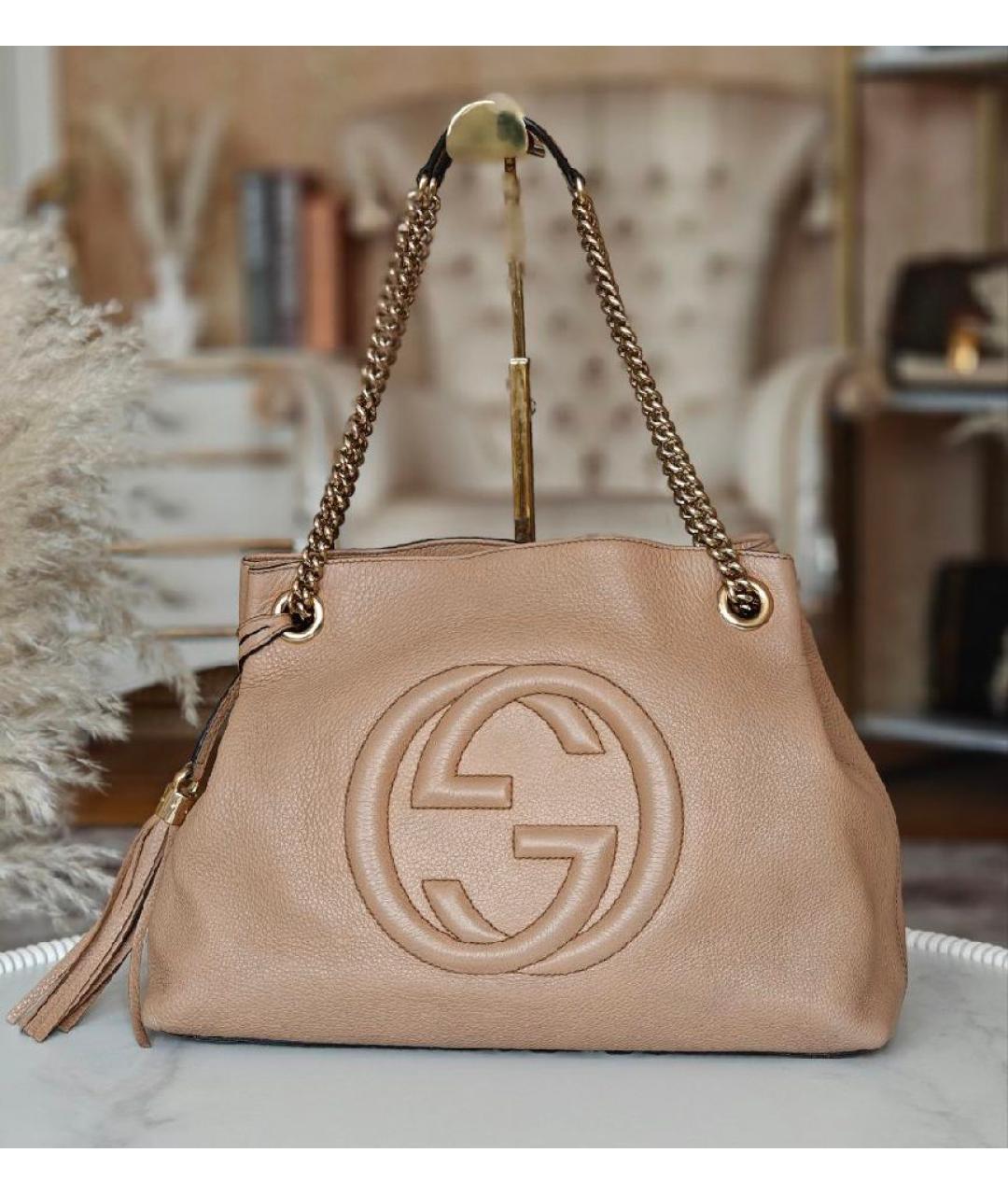 GUCCI Кожаная сумка с короткими ручками, фото 9