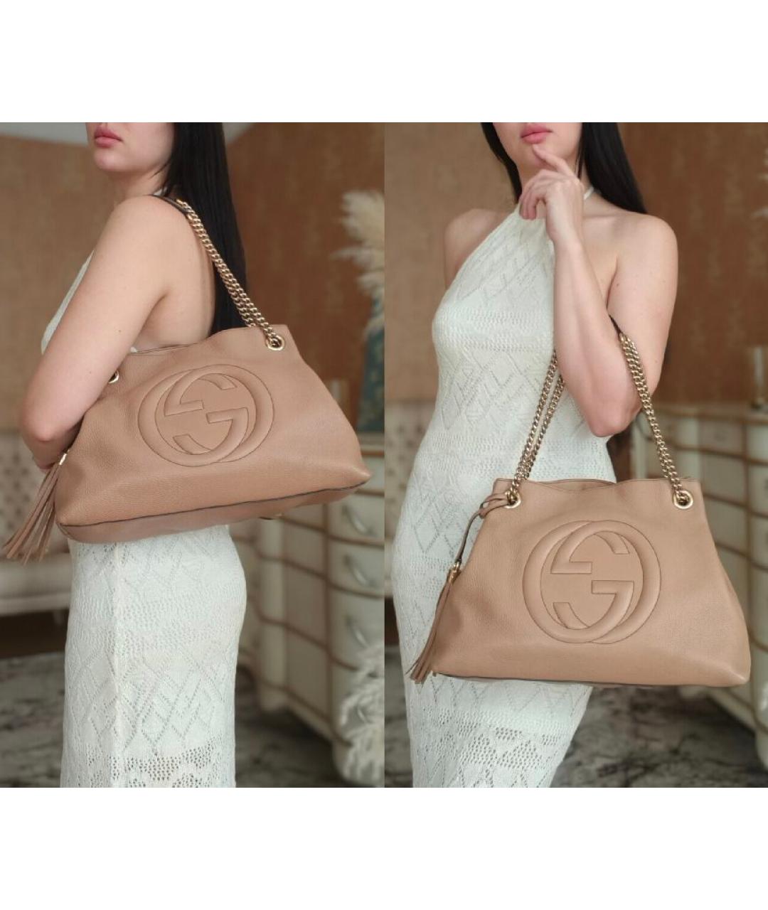 GUCCI Кожаная сумка с короткими ручками, фото 4
