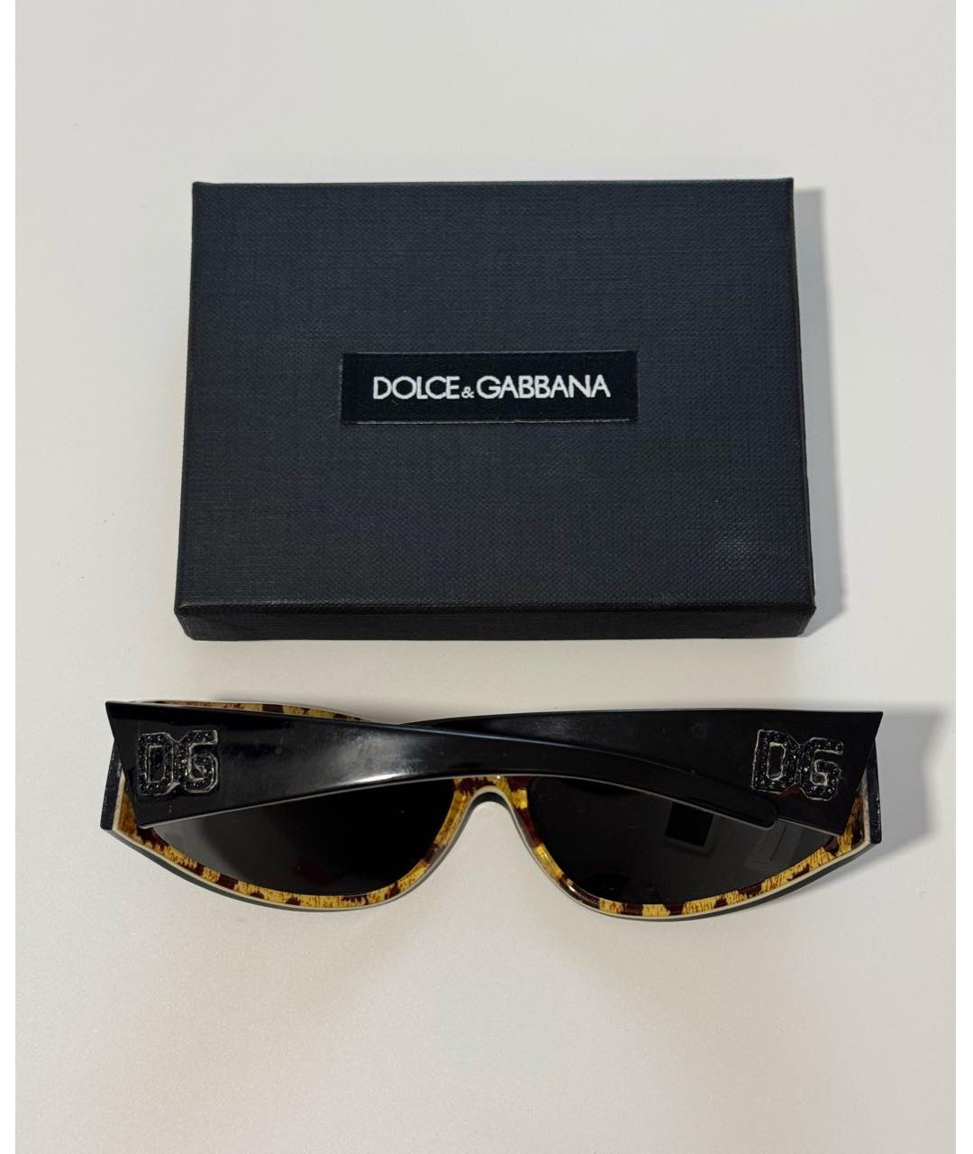 DOLCE&GABBANA Черные пластиковые солнцезащитные очки, фото 5