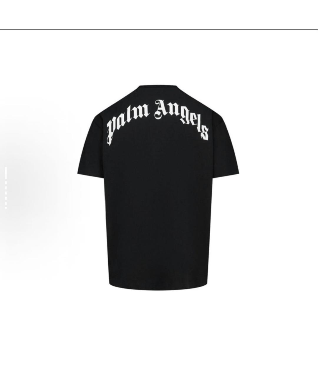 PALM ANGELS Черная хлопковая футболка, фото 2