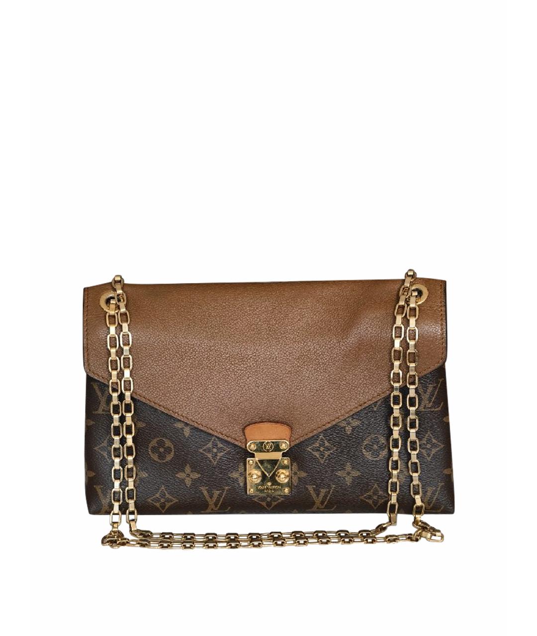 LOUIS VUITTON Коричневая кожаная сумка через плечо, фото 1