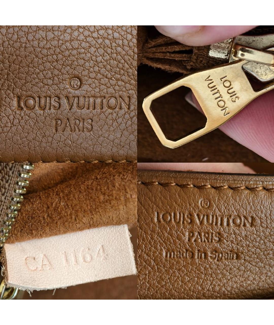 LOUIS VUITTON Коричневая кожаная сумка через плечо, фото 5