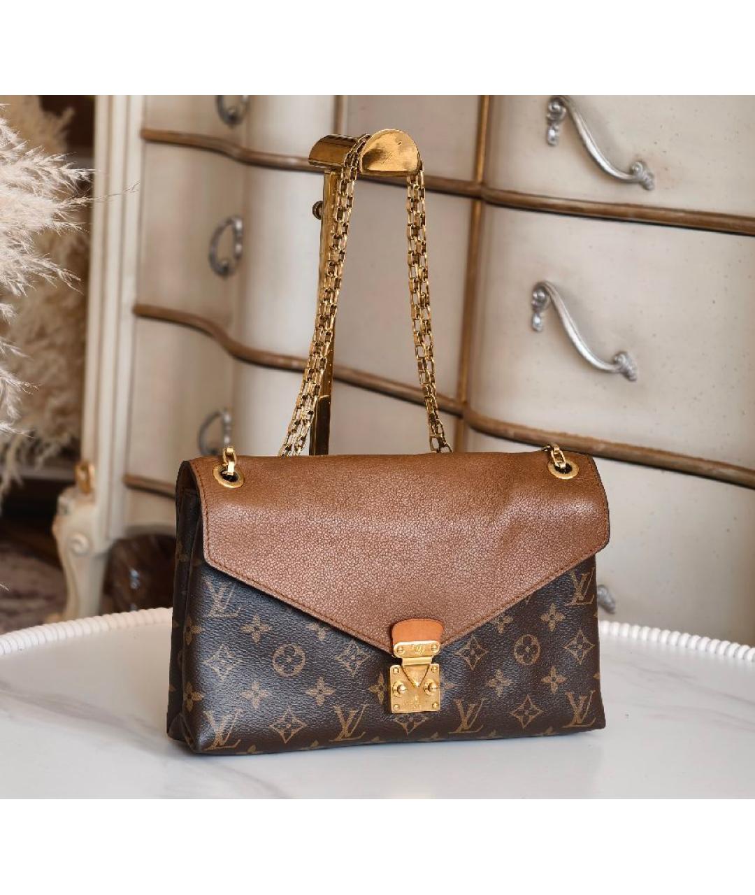LOUIS VUITTON Коричневая кожаная сумка через плечо, фото 2