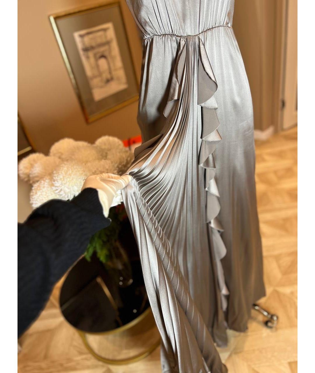 VERA WANG Серебряное вечернее платье, фото 2