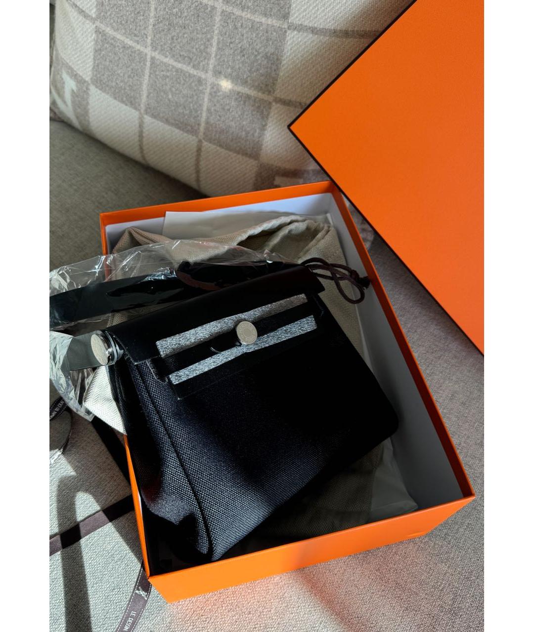 HERMES Черная тканевая сумка через плечо, фото 2