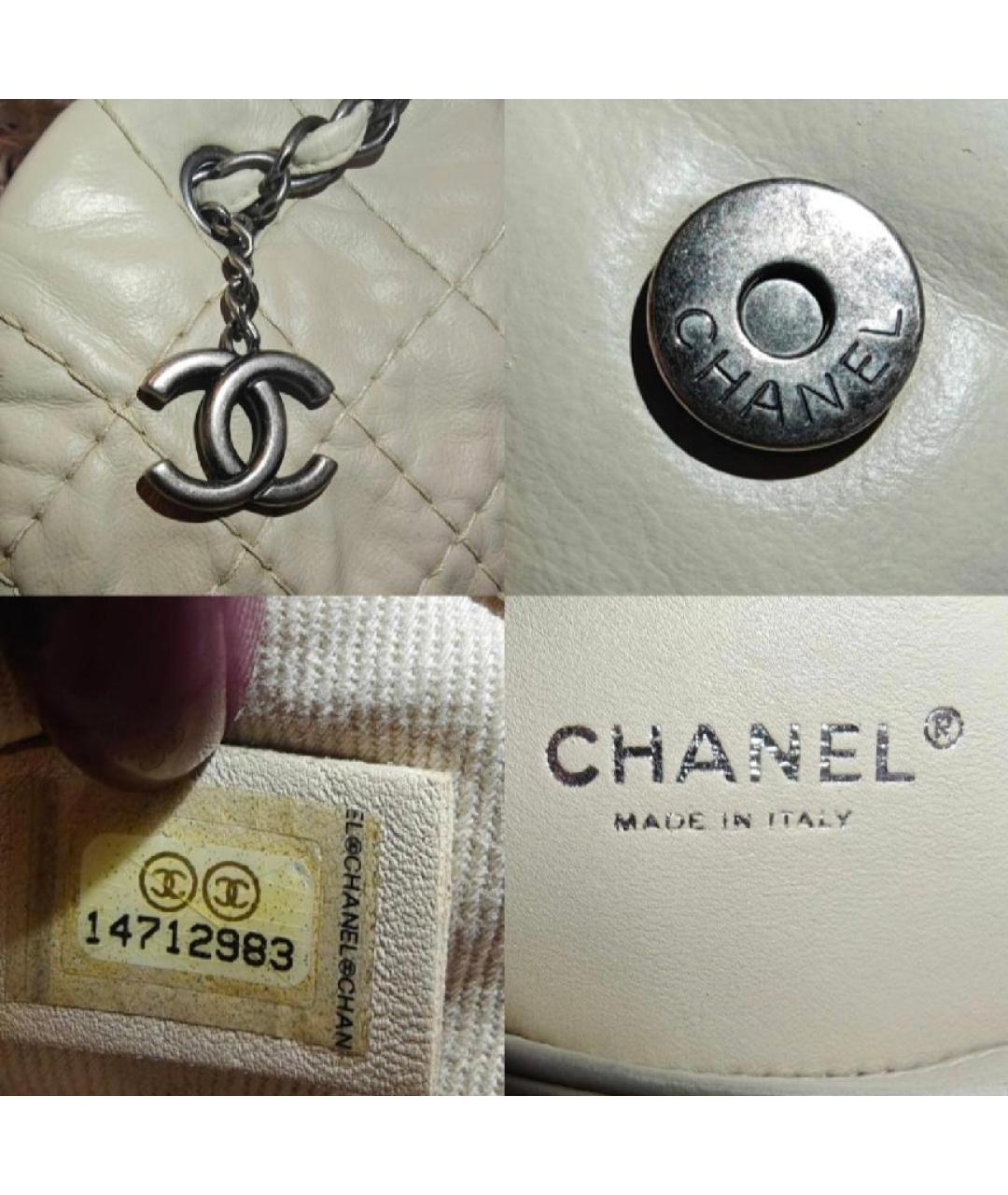 CHANEL Бежевая кожаная сумка тоут, фото 5