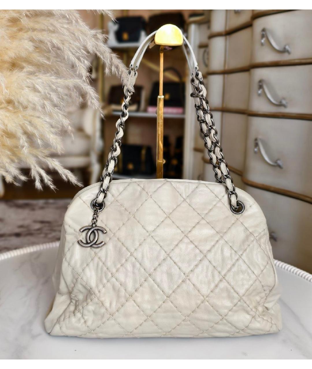 CHANEL Бежевая кожаная сумка тоут, фото 9