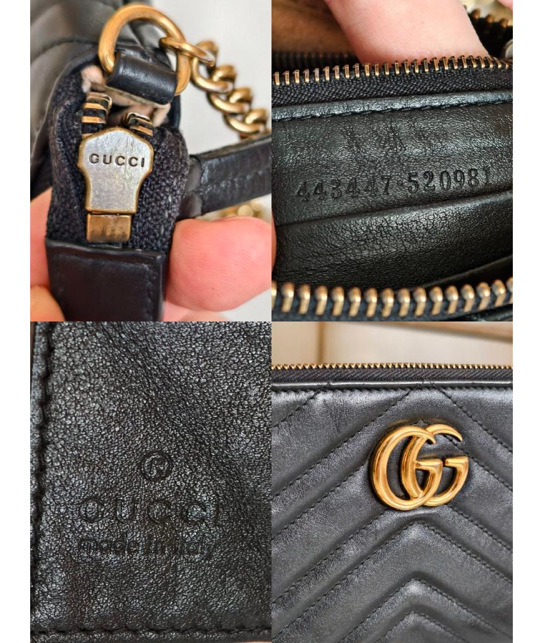GUCCI Черная кожаная сумка через плечо, фото 5