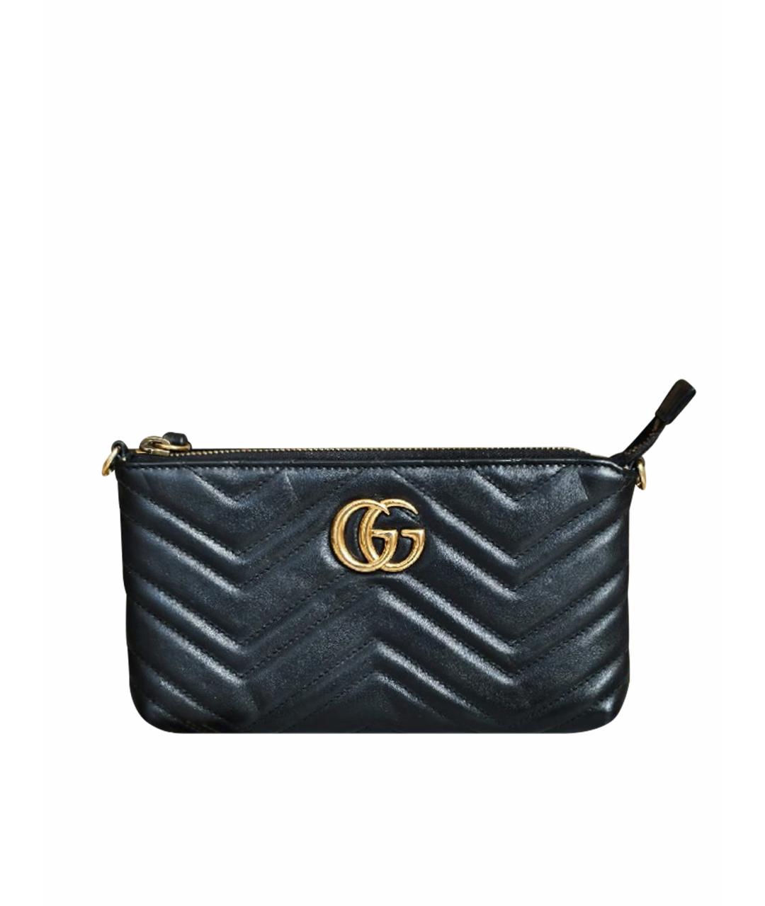 GUCCI Черная кожаная сумка через плечо, фото 1