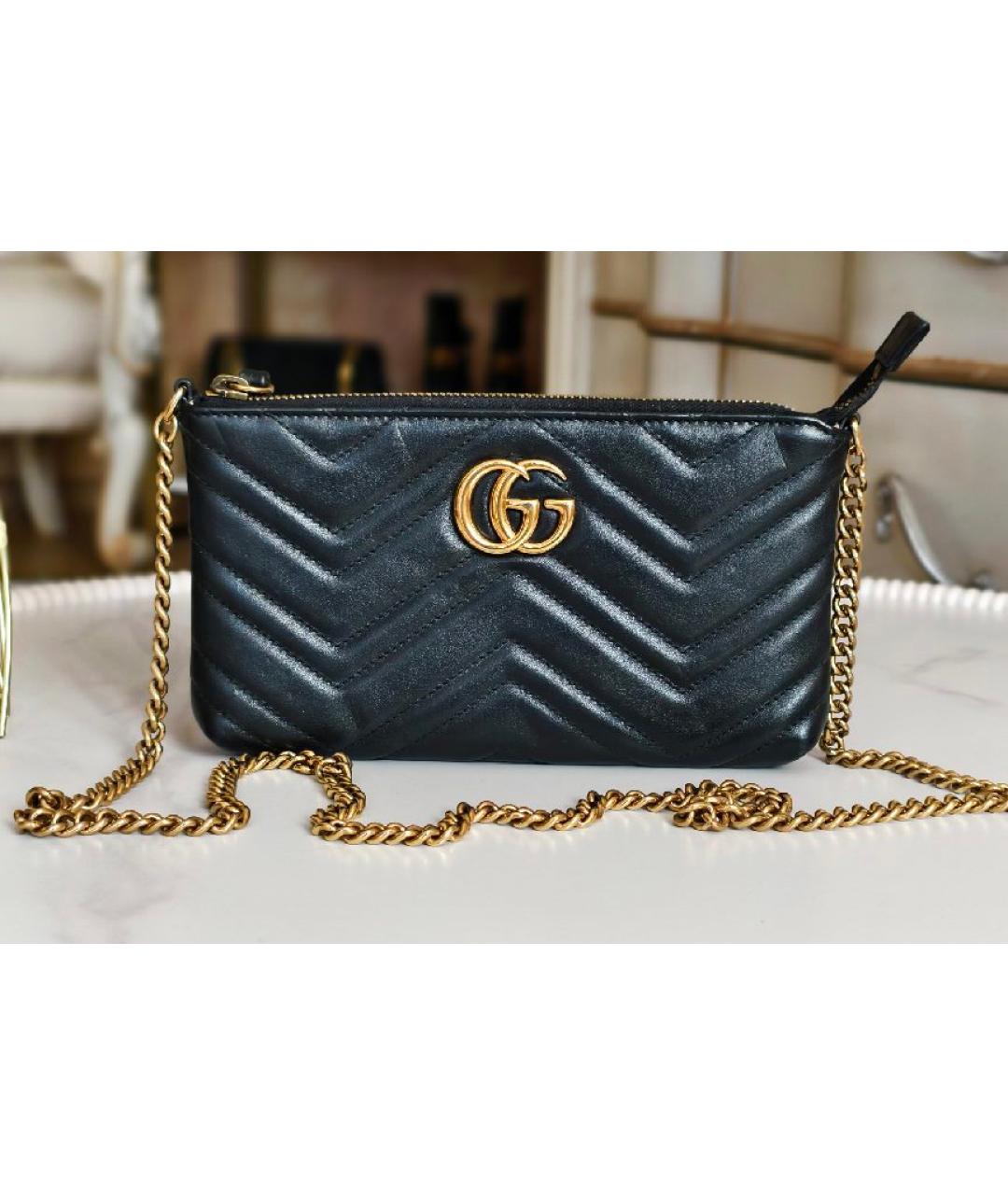 GUCCI Черная кожаная сумка через плечо, фото 9