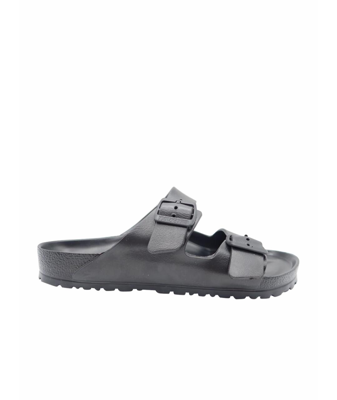 BIRKENSTOCK Черные резиновые шлепанцы, фото 1
