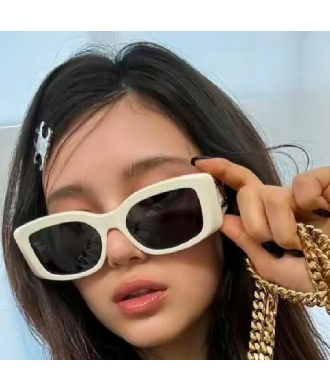 CELINE Белые пластиковые солнцезащитные очки, фото 4
