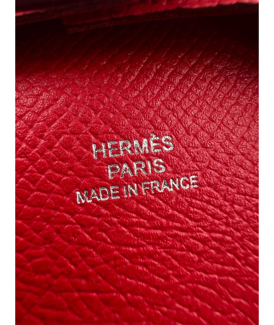 HERMES Красный кожаный кошелек, фото 5