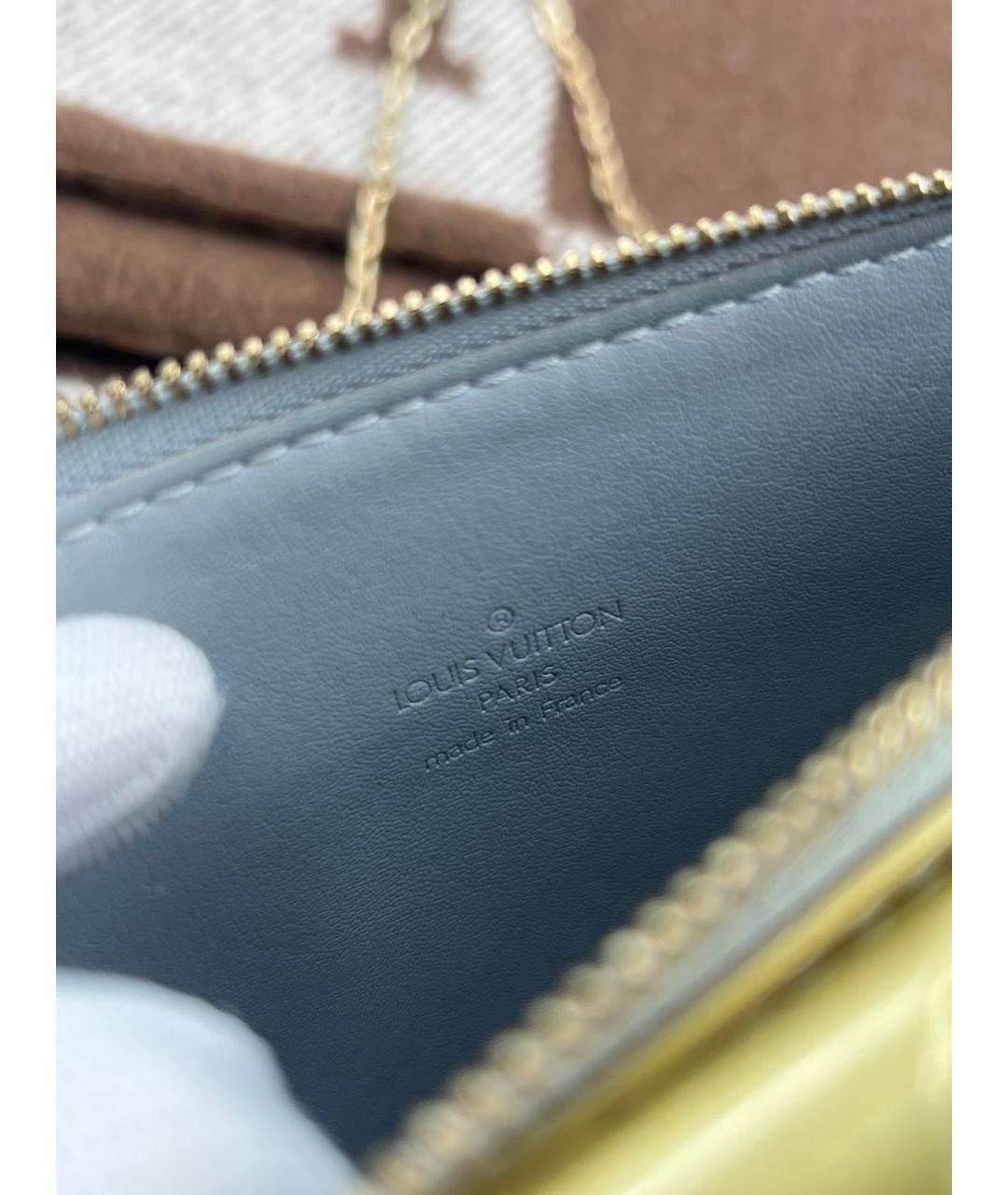 LOUIS VUITTON Горчичная сумка через плечо из лакированной кожи, фото 6