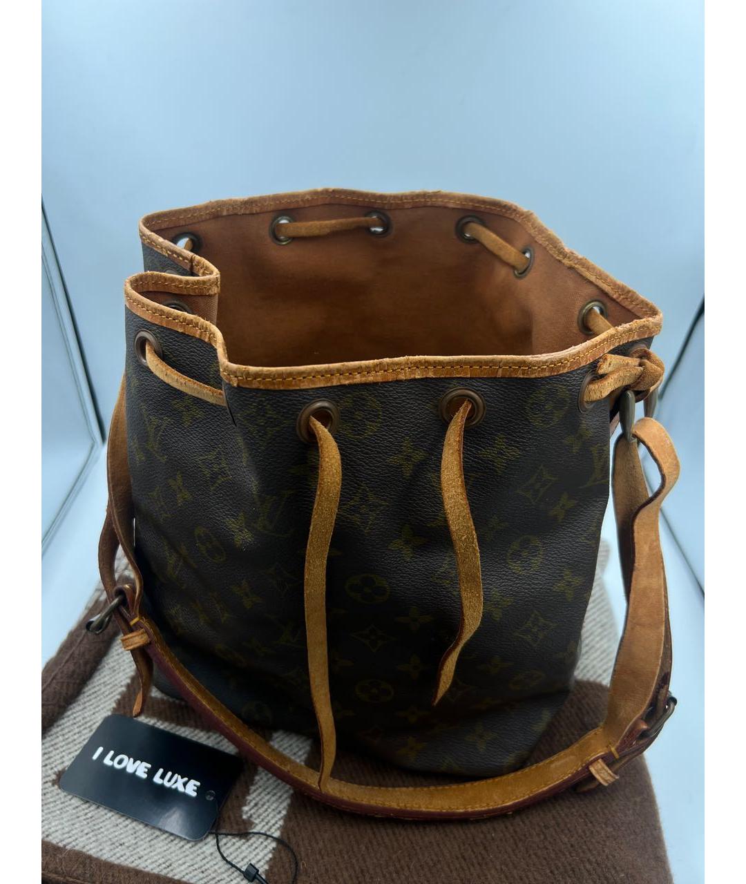 LOUIS VUITTON Коричневая кожаная сумка тоут, фото 8