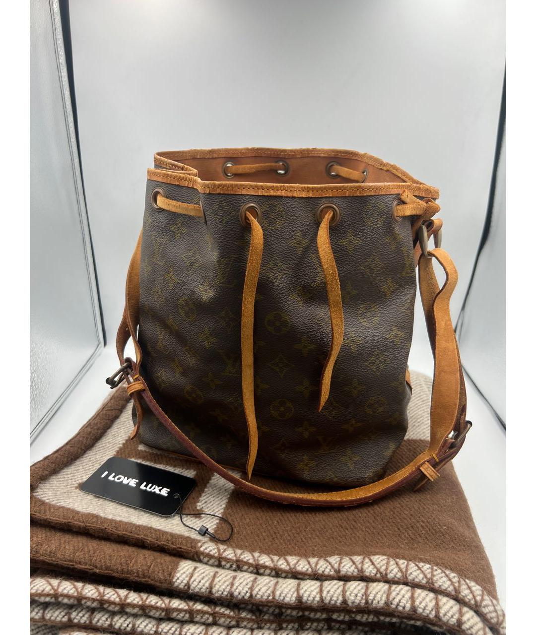 LOUIS VUITTON Коричневая кожаная сумка тоут, фото 7