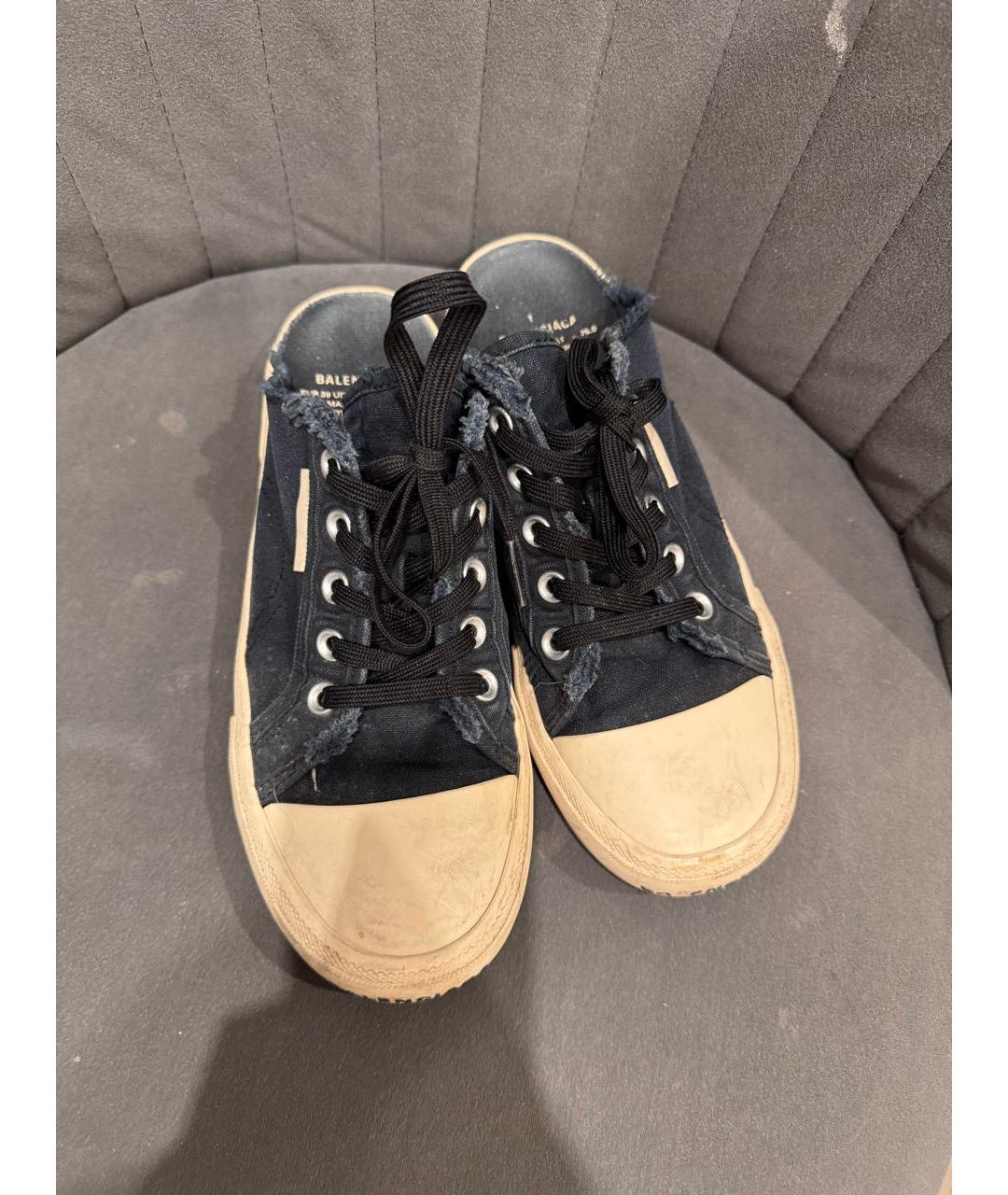 BALENCIAGA Черные текстильные кеды, фото 3