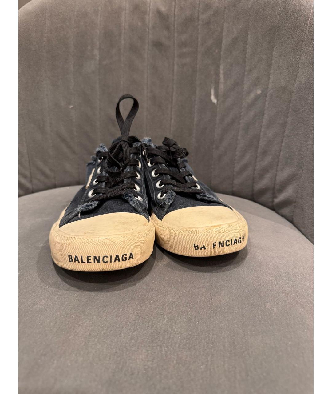 BALENCIAGA Черные текстильные кеды, фото 4