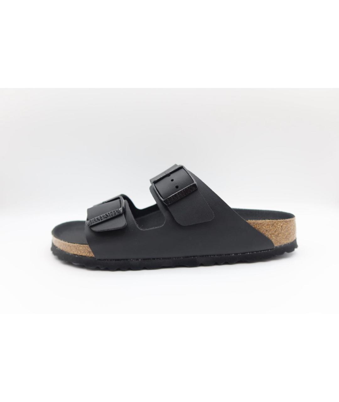 BIRKENSTOCK Черные кожаные шлепанцы, фото 5