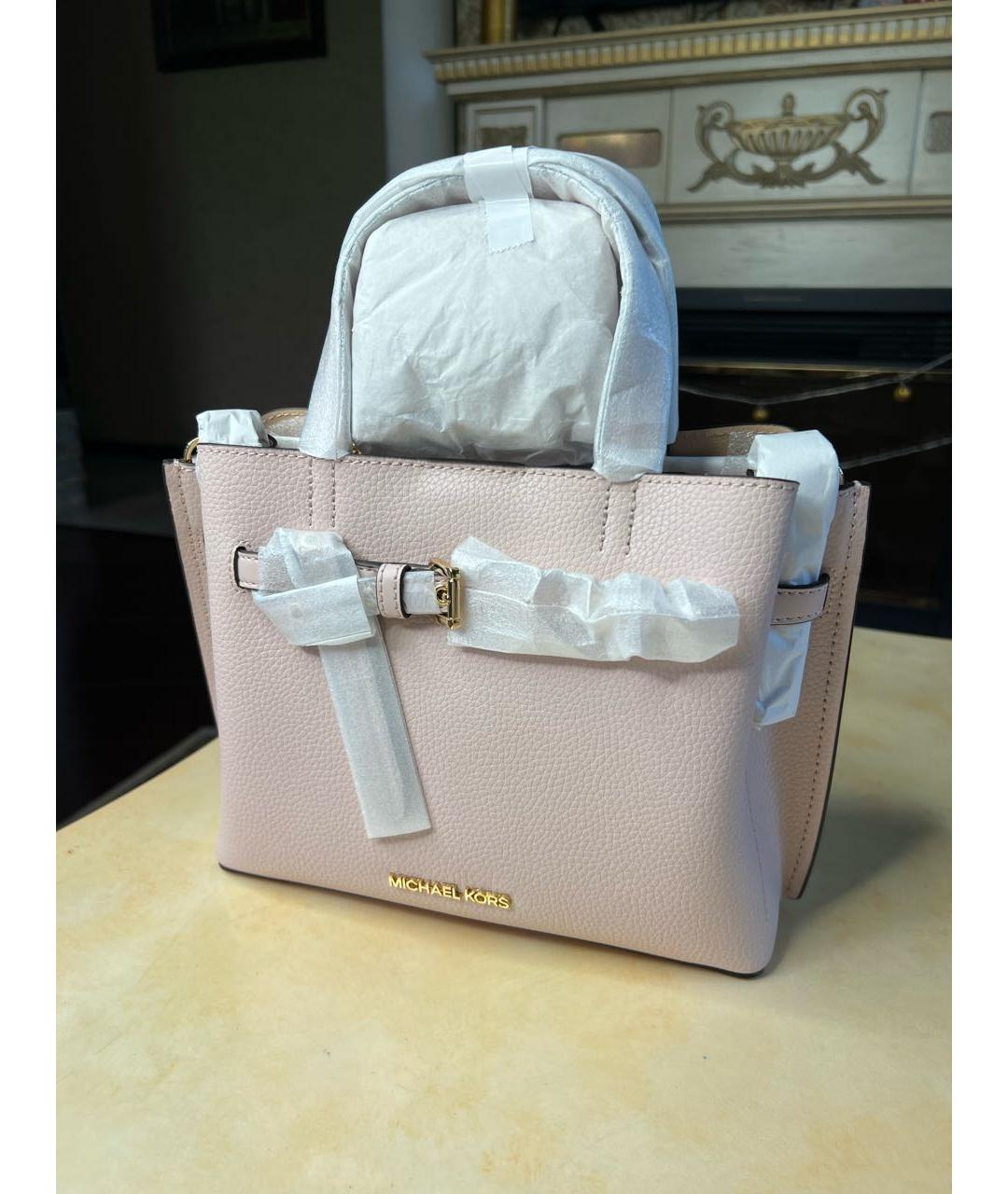 MICHAEL KORS Розовая кожаная сумка с короткими ручками, фото 3