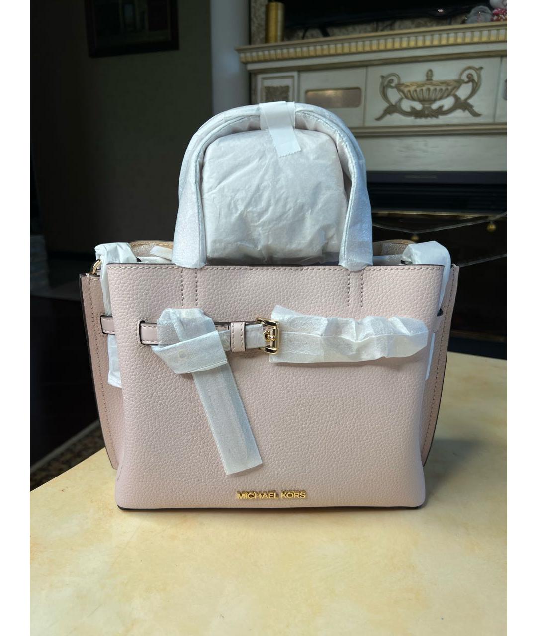 MICHAEL KORS Розовая кожаная сумка с короткими ручками, фото 2