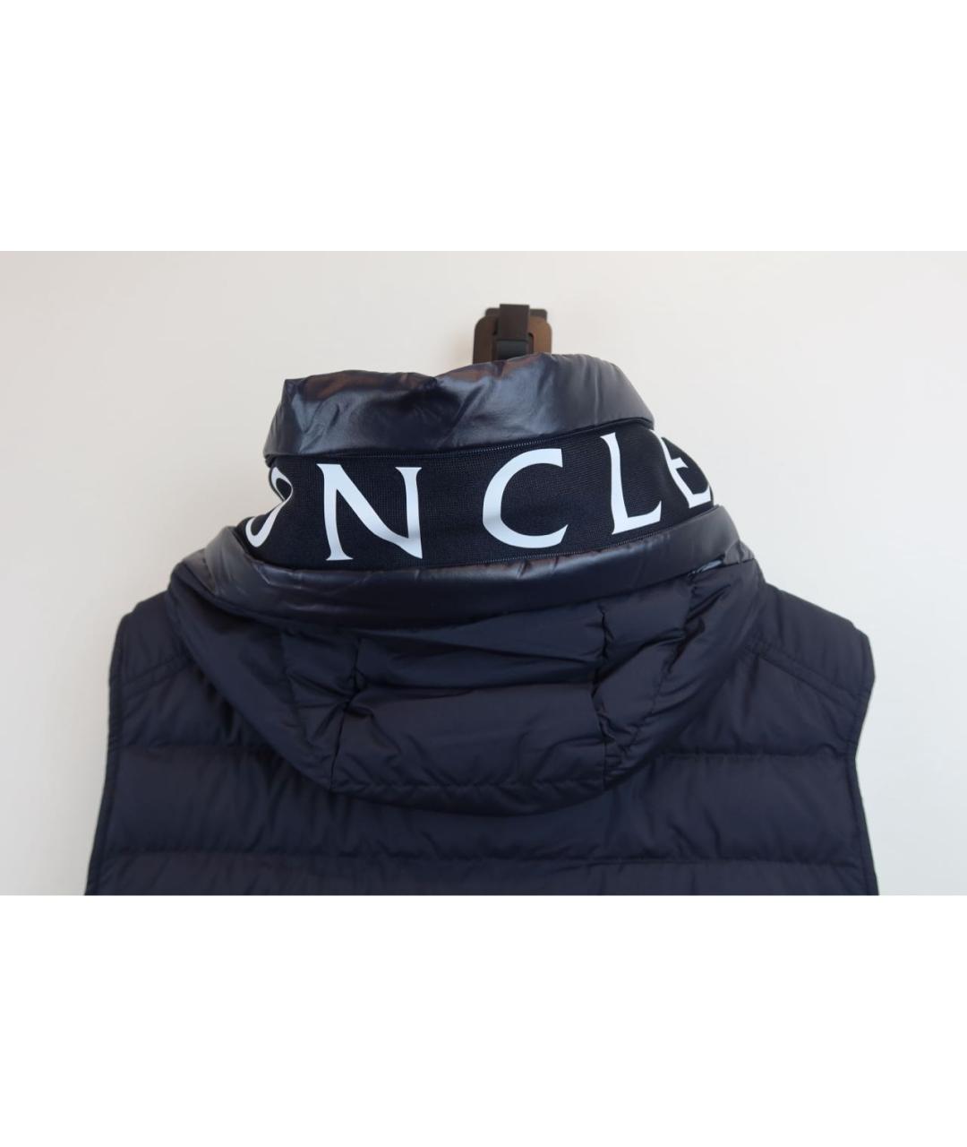 MONCLER Темно-синий меховой жилет, фото 8