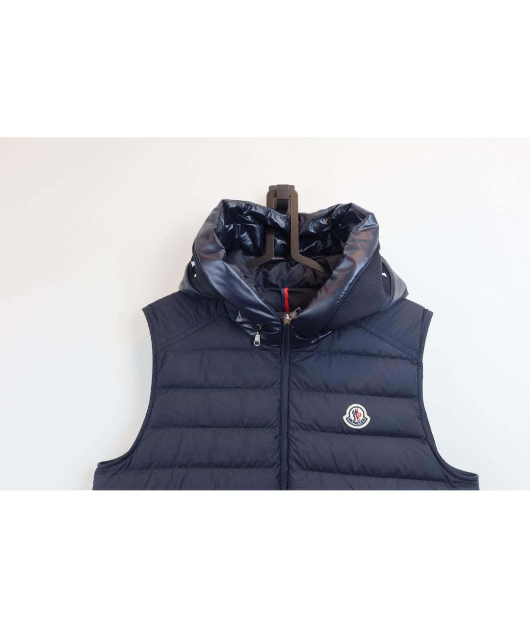 MONCLER Темно-синий меховой жилет, фото 7