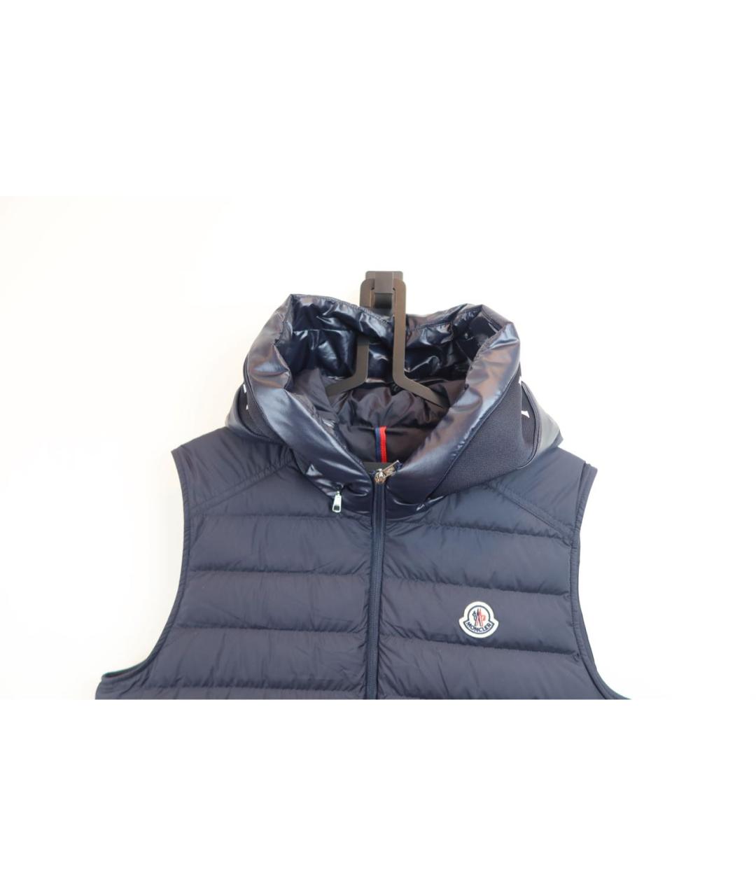 MONCLER Темно-синий меховой жилет, фото 4